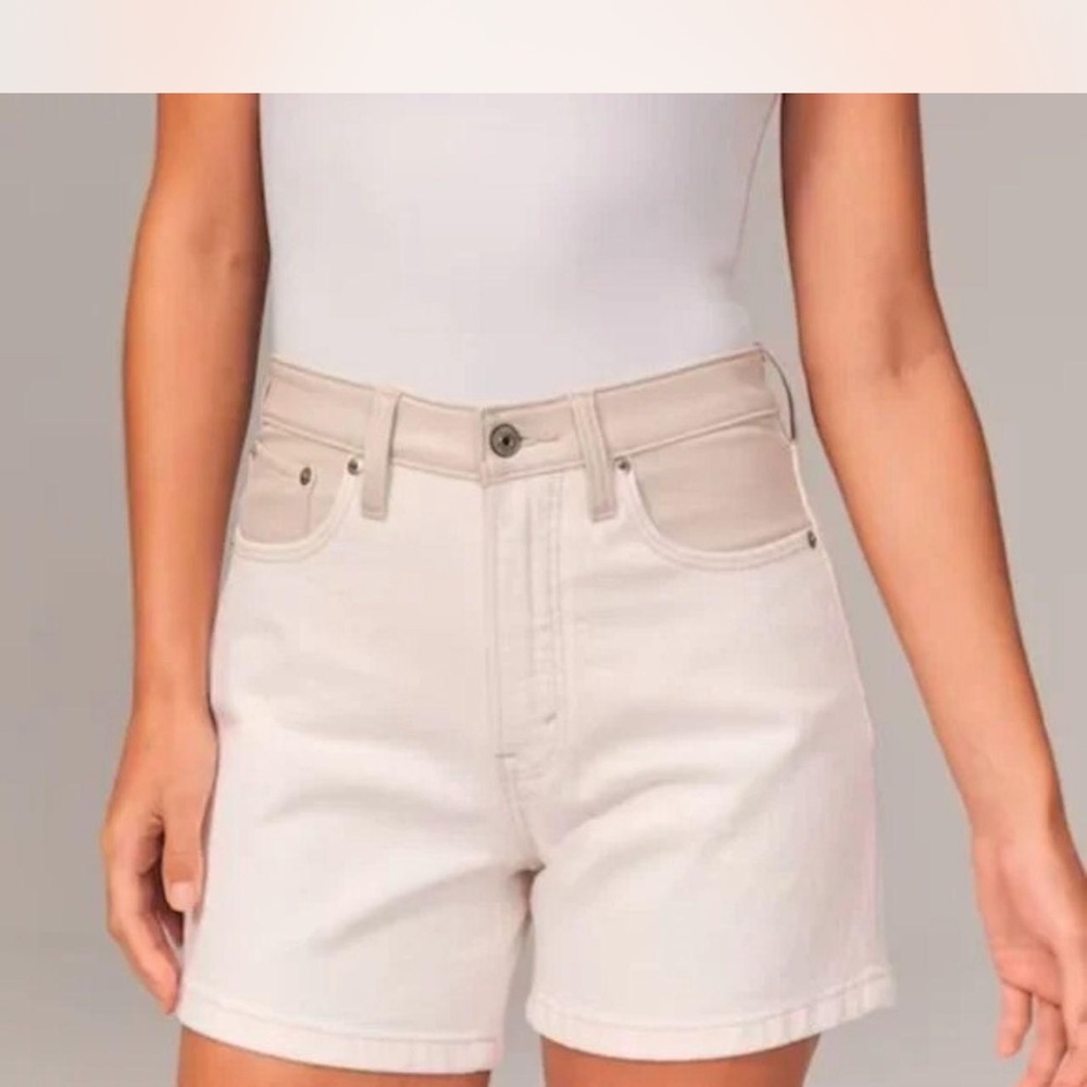 High-Rise Cream Women's Denim Shorts